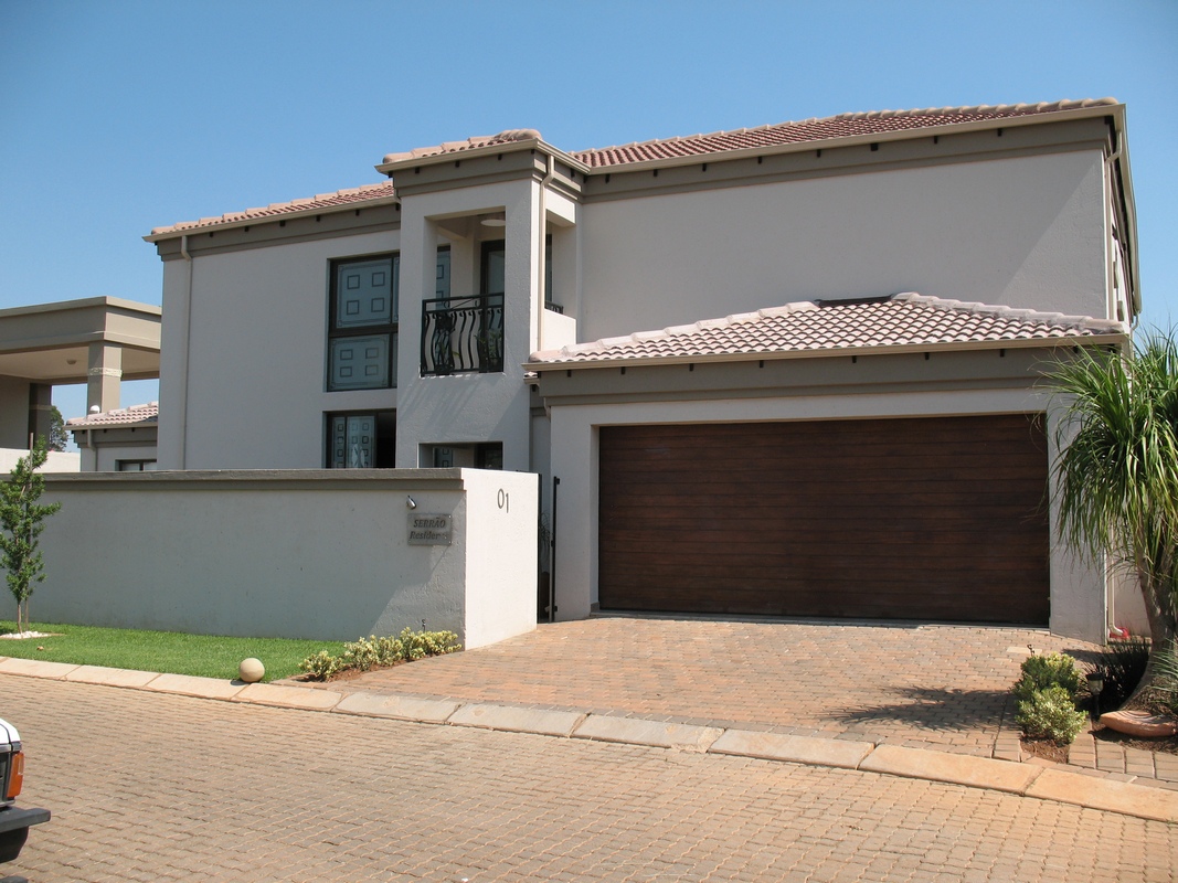 Double storey house with front garage exterior