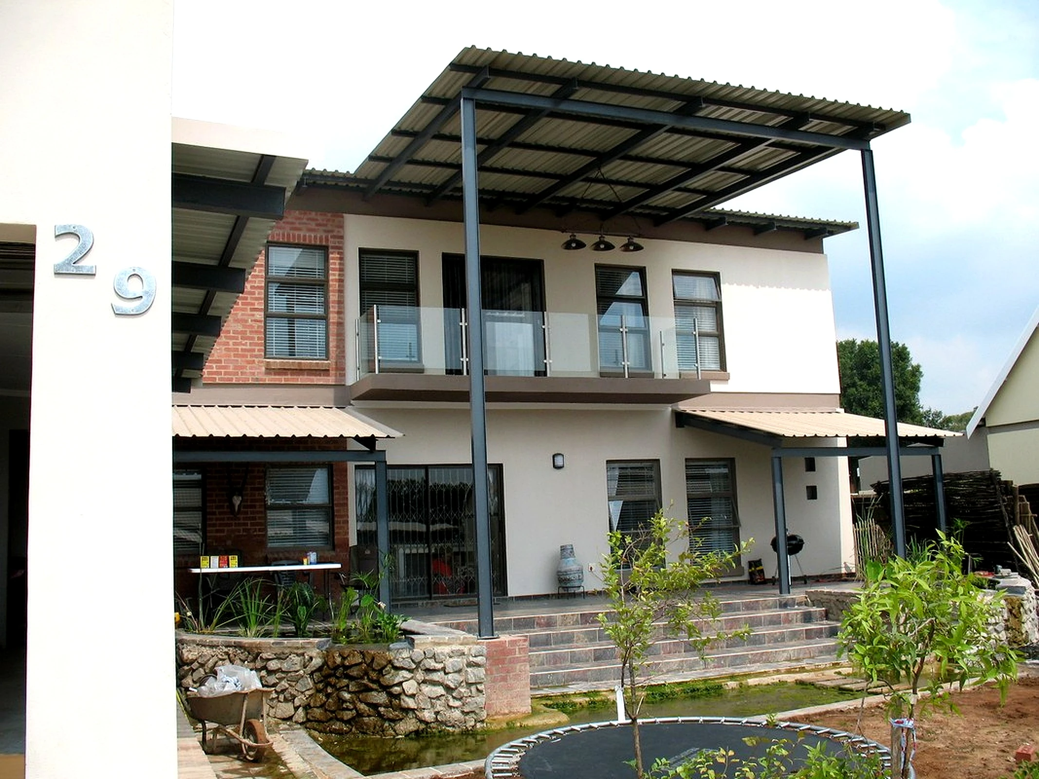 Modern commercial building exterior construction project