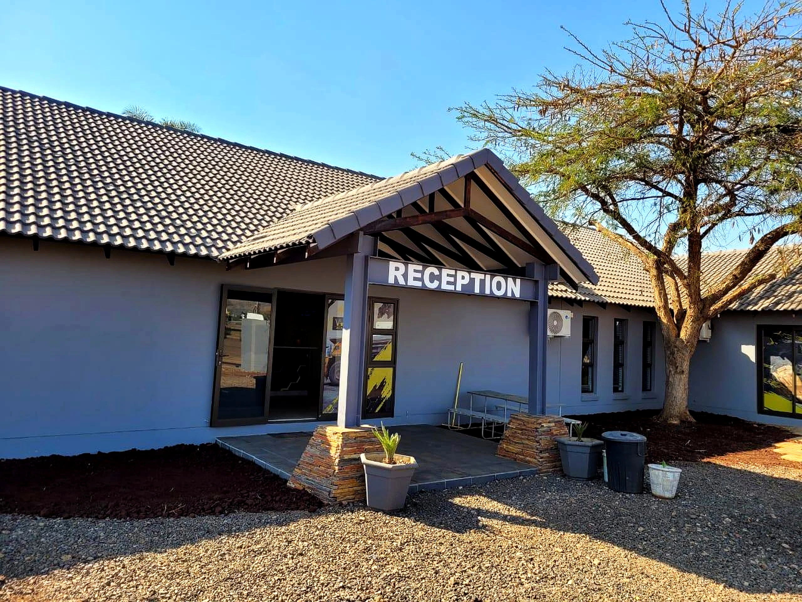 Office reception building exterior for a commercial project